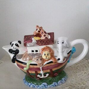 Vintage Noah's Ark Ceramic Teapot